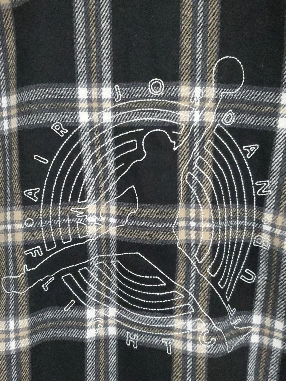 Jordan Black Plaid Button-Down Shirt with Back Graphic